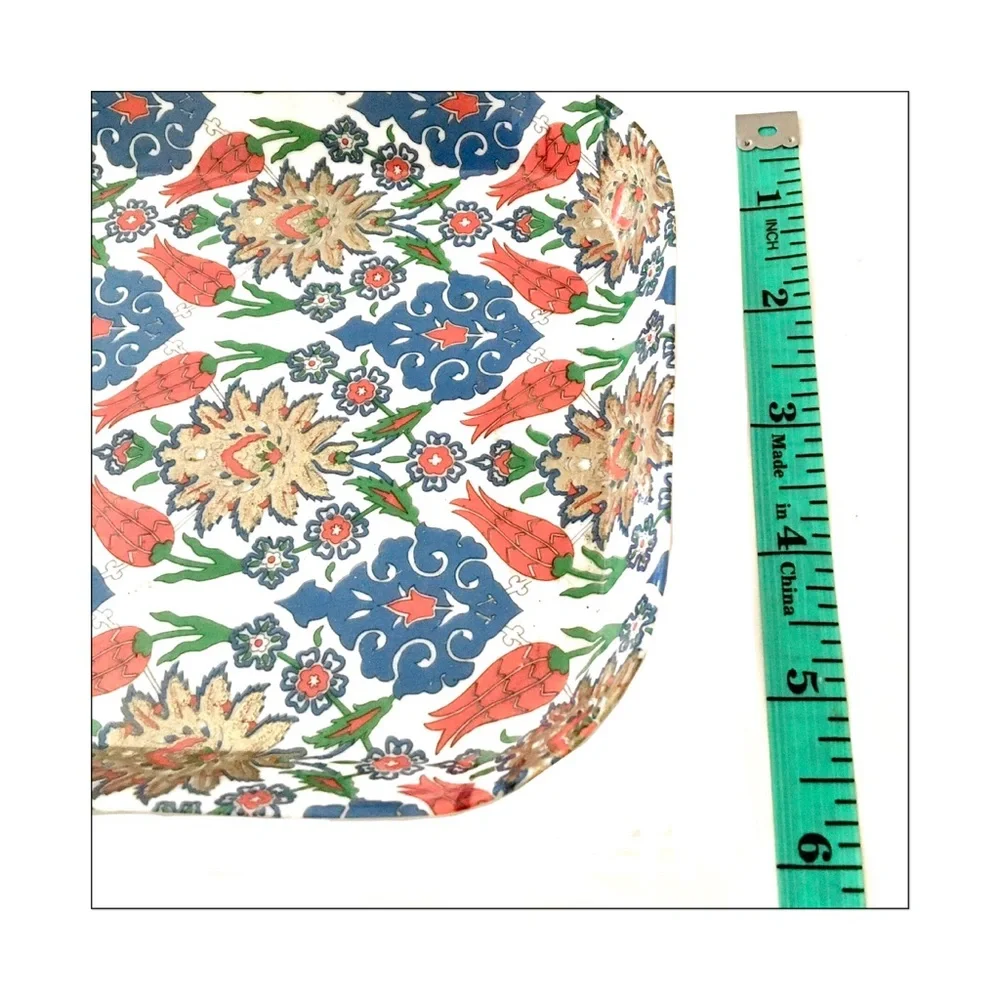 Vintage Set of Two Melamine Trays in Retro Print
